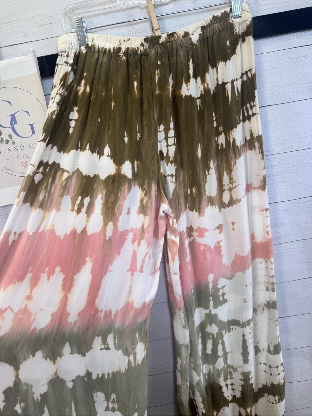 Young Fabulous & Broke Tie Dye Wide Leg Pants Small/ Medium Boho Rayon Palazzo - Picture 5 of 9